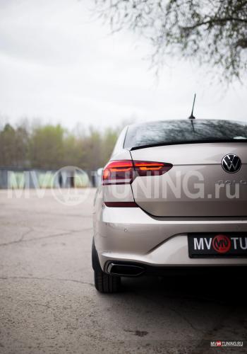 4 999 р. Имитация выхлопа MV-Tuning  Volkswagen Polo  Mk6 (2020-2022) лифтбек (BLACK (чёрный глянец))  с доставкой в г. Калуга. Увеличить фотографию 4