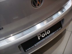 Накладка на задний бампер без логотипа Souz-96 Volkswagen Polo 5 хэтчбек дорестайлинг (2009-2015)