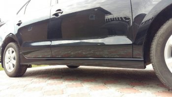 2 499 р. Пороги накладки Centre Tuning Volkswagen Polo 5 седан дорестайлинг (2009-2015) (Неокрашенные)  с доставкой в г. Калуга. Увеличить фотографию 2