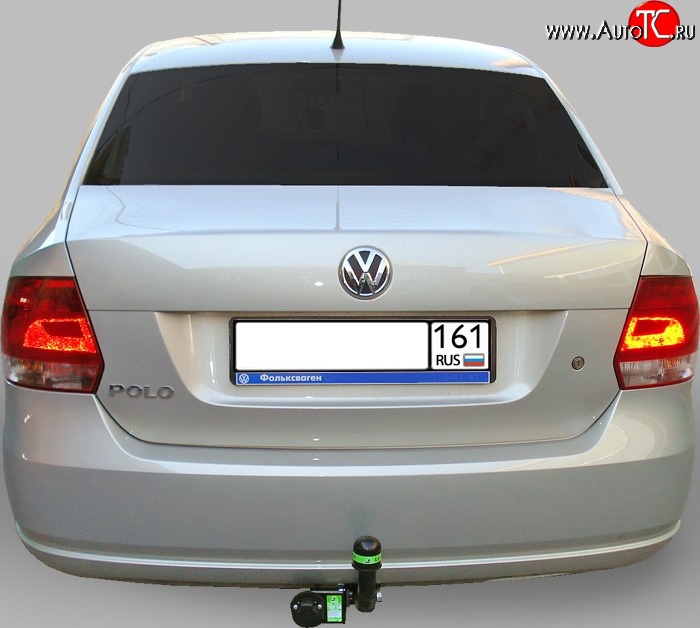 6 599 р. Фаркоп Лидер Плюс  Volkswagen Polo  5 (2009-2020) седан дорестайлинг, хэтчбек рестайлинг (Без электропакета)  с доставкой в г. Калуга