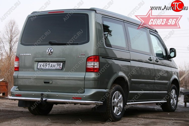 10 844 р. Защита заднего бампера Souz-96 (d60) Volkswagen Transporter T5 дорестайлинг (2003-2009)  с доставкой в г. Калуга