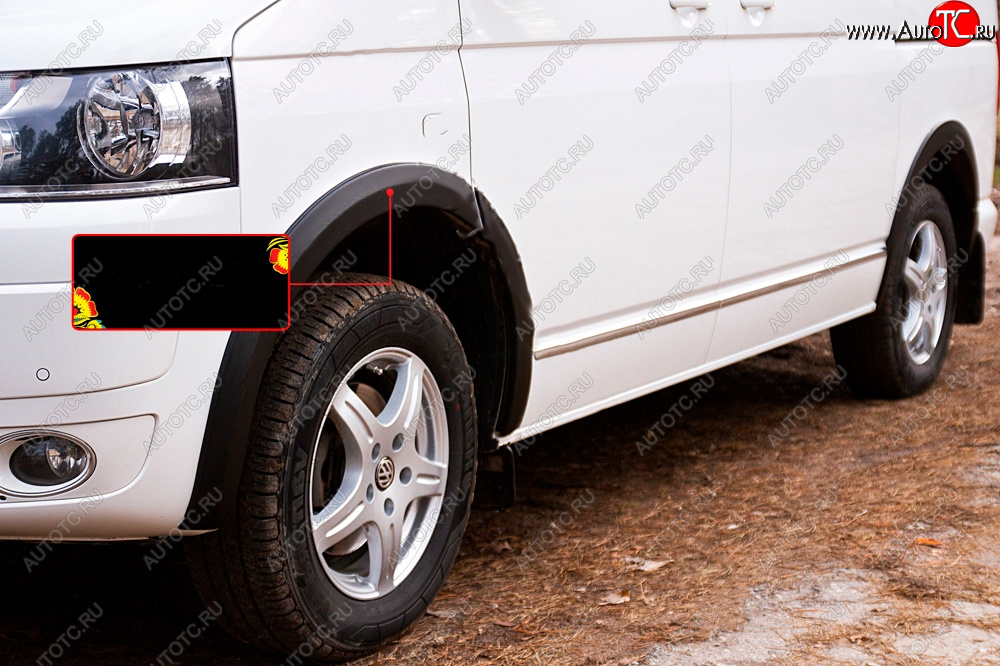 2 689 р. Накладка колесной арки RA (передняя левая)  Volkswagen Transporter  T5 (2009-2015) (Поверхность глянец под покраску, Неокрашенная)  с доставкой в г. Калуга