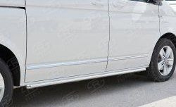 8 899 р. Защита порогов из круглой трубы диаметром 42 мм (длинная база) Russtal (левая защита)  Volkswagen Caravelle  T6 - Transporter  T6  с доставкой в г. Калуга. Увеличить фотографию 1