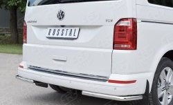 11 449 р. Защита заднего бампера (Ø42 мм, нержавейка, уголки) Russtal Volkswagen Transporter T6 дорестайлинг (2015-2019)  с доставкой в г. Калуга. Увеличить фотографию 3