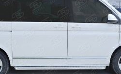 13 849 р. Широкая защита порогов с трубой диаметром 42 мм (короткая база) Russtal (левая защита) Volkswagen Multivan T6 дорестайлинг (2016-2019)  с доставкой в г. Калуга. Увеличить фотографию 4