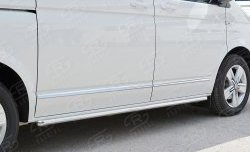 Защита порогов из круглой трубы диаметром 42 мм (короткая база) Russtal (левая защита) Volkswagen Multivan T6 дорестайлинг (2016-2019)