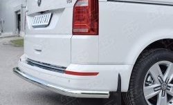12 999 р. Защита заднего бампера (Ø63 мм длинная, нержавейка, короткая база) Russtal Volkswagen Multivan T6 дорестайлинг (2016-2019)  с доставкой в г. Калуга. Увеличить фотографию 3