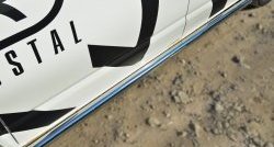10 849 р. Правая защита порогов из круглой трубы диаметром 63 мм Russtal  Volkswagen Transporter  T6 (2015-2019) (Защита порогов с со скосами на торцах (вариант 1))  с доставкой в г. Калуга. Увеличить фотографию 2
