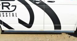 10 849 р. Правая защита порогов из круглой трубы диаметром 63 мм Russtal  Volkswagen Transporter  T6 (2015-2019) (Защита порогов с со скосами на торцах (вариант 1))  с доставкой в г. Калуга. Увеличить фотографию 4