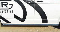 10 849 р. Правая защита порогов из круглой трубы диаметром 63 мм Russtal  Volkswagen Transporter  T6 (2015-2019) (Защита порогов с со скосами на торцах (вариант 1))  с доставкой в г. Калуга. Увеличить фотографию 5