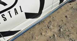 10 849 р. Правая защита порогов из круглой трубы диаметром 63 мм Russtal  Volkswagen Transporter  T6 (2015-2019) (Защита порогов с со скосами на торцах (вариант 1))  с доставкой в г. Калуга. Увеличить фотографию 6