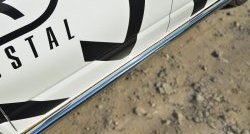 10 849 р. Правая защита порогов из круглой трубы диаметром 63 мм Russtal  Volkswagen Transporter  T6 (2015-2019) (Защита порогов с со скосами на торцах (вариант 1))  с доставкой в г. Калуга. Увеличить фотографию 9