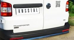 Защита заднего бампера (Ø63 мм, нержавейка) Russtal Volkswagen Transporter T5 рестайлинг (2009-2015)