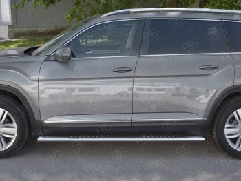 34 649 р. Пороги труба 120х60 Russtal (овал с проступью)  Volkswagen Teramont  CA1 (2016-2020)  с доставкой в г. Калуга. Увеличить фотографию 3