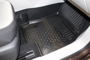 2 199 р. Комплект ковриков салона Element (полиуретан) 5 дверей  Volkswagen Tiguan  Mk2 (2016-2022) (Черные)  с доставкой в г. Калуга. Увеличить фотографию 3