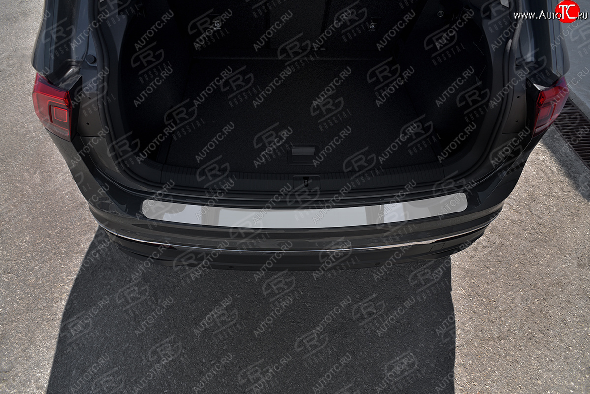 1 649 р. Защитная накладка заднего бампера Russtal Volkswagen Tiguan Mk2 рестайлинг (2020-2022) (нержавейка зеркальная)  с доставкой в г. Калуга