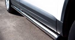 14 849 р. Защита порогов из круглой трубы диаметром 63 мм (Track & Field) Russtal  Volkswagen Tiguan  NF (2011-2017) (Защита порогов с со скосами на торцах (вариант 1))  с доставкой в г. Калуга. Увеличить фотографию 6