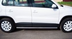 14 849 р. Защита порогов из круглой трубы диаметром 63 мм (Track & Field) Russtal  Volkswagen Tiguan  NF (2011-2017) (Защита порогов с со скосами на торцах (вариант 1))  с доставкой в г. Калуга. Увеличить фотографию 11