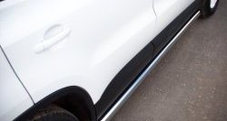 14 849 р. Защита порогов из круглой трубы диаметром 63 мм (Track & Field) Russtal  Volkswagen Tiguan  NF (2011-2017) (Защита порогов с со скосами на торцах (вариант 1))  с доставкой в г. Калуга. Увеличить фотографию 1