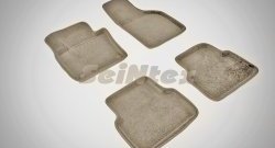 Износостойкие коврики в салон SeiNtex Premium 3D 4 шт. (ворсовые, бежевые) Volkswagen Tiguan NF рестайлинг (2011-2017)
