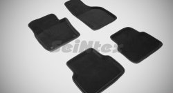 5 249 р. Износостойкие коврики в салон SeiNtex Premium 3D 4 шт. (ворсовые, черные)  Volkswagen Tiguan  NF (2006-2017)  с доставкой в г. Калуга. Увеличить фотографию 1