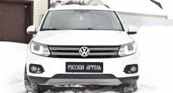 1 199 р. Зимняя заглушка решетки переднего бампера (Track & Field) РА  Volkswagen Tiguan  NF (2011-2017)  с доставкой в г. Калуга. Увеличить фотографию 3
