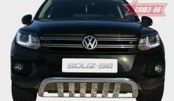 25 109 р. Защита переднего бампера одинарная Souz-96 (d60) Volkswagen Tiguan NF рестайлинг (2011-2017)  с доставкой в г. Калуга. Увеличить фотографию 1