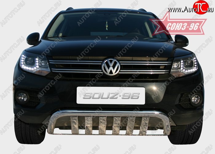25 109 р. Защита переднего бампера одинарная Souz-96 (d60) Volkswagen Tiguan NF рестайлинг (2011-2017)  с доставкой в г. Калуга