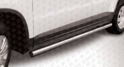 12 999 р. Защита порогов из круглой трубы диаметром 76 мм Slitkoff  Volkswagen Tiguan  NF (2011-2017) (Цвет: нержавеющая полированная сталь)  с доставкой в г. Калуга. Увеличить фотографию 1