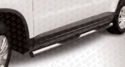 14 649 р. Защита порогов из трубы d76 мм с пластиковыми вставками для ног Slitkoff  Volkswagen Tiguan  NF (2011-2017) (Цвет: нержавеющая полированная сталь)  с доставкой в г. Калуга. Увеличить фотографию 1
