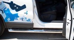 18 799 р. Защита порогов с пластиковыми вставками для ног из круглой трубы диаметром 76 мм (Sport & Style) Russtal  Volkswagen Tiguan  NF (2011-2017) (Защита порогов с со скосами на торцах (вариант 1))  с доставкой в г. Калуга. Увеличить фотографию 3