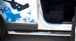 18 799 р. Защита порогов с пластиковыми вставками для ног из круглой трубы диаметром 76 мм (Sport & Style) Russtal  Volkswagen Tiguan  NF (2011-2017) (Защита порогов с со скосами на торцах (вариант 1))  с доставкой в г. Калуга. Увеличить фотографию 7