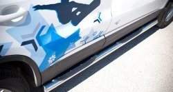 18 799 р. Защита порогов с пластиковыми вставками для ног из круглой трубы диаметром 76 мм (Sport & Style) Russtal  Volkswagen Tiguan  NF (2011-2017) (Защита порогов с со скосами на торцах (вариант 1))  с доставкой в г. Калуга. Увеличить фотографию 9