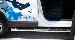 18 799 р. Защита порогов с пластиковыми вставками для ног из круглой трубы диаметром 76 мм (Sport & Style) Russtal  Volkswagen Tiguan  NF (2011-2017) (Защита порогов с со скосами на торцах (вариант 1))  с доставкой в г. Калуга. Увеличить фотографию 11