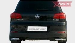 Защита заднего бампера из боковых уголков Souz-96 (d60) Volkswagen Tiguan NF рестайлинг (2011-2017)