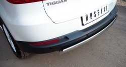 13 299 р. Защита заднего бампера (Ø75x42 мм, нержавейка) Russtal  Volkswagen Tiguan  NF (2011-2017)  с доставкой в г. Калуга. Увеличить фотографию 3