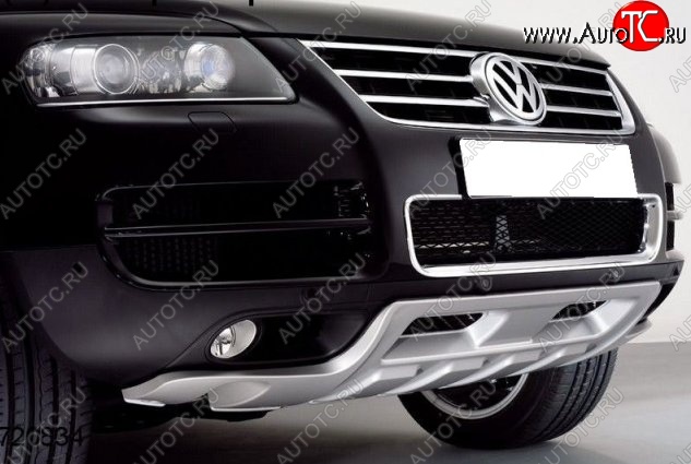8 349 р. Накладка на передний бампер King Kong v2  Volkswagen Touareg  GP (2002-2010) (Неокрашенная)  с доставкой в г. Калуга