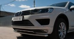 13 549 р. Одинарная защита переднего бампера диаметром 63 мм Russtal  Volkswagen Touareg  NF (2014-2018)  с доставкой в г. Калуга. Увеличить фотографию 2