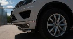 13 549 р. Одинарная защита переднего бампера диаметром 63 мм Russtal  Volkswagen Touareg  NF (2014-2018)  с доставкой в г. Калуга. Увеличить фотографию 3