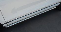 17 799 р. Защита порогов из круглой трубы диаметром 63 мм Russtal  Volkswagen Touareg  NF (2014-2018)  с доставкой в г. Калуга. Увеличить фотографию 1