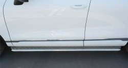22 749 р. Широкая защита порогов Russtal  Volkswagen Touareg  NF (2014-2018) (Поверхность листа (вариант 1))  с доставкой в г. Калуга. Увеличить фотографию 3