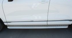 16 999 р. Широкая защита порогов Russtal  Volkswagen Touareg  NF (2014-2018) (Поверхность листа (вариант 1))  с доставкой в г. Калуга. Увеличить фотографию 3