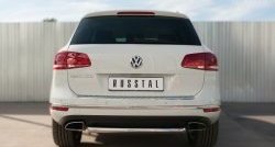 11 999 р. Одинарная защита заднего бампера диаметром 63 мм Russtal Volkswagen Touareg NF рестайлинг (2014-2018)  с доставкой в г. Калуга. Увеличить фотографию 1