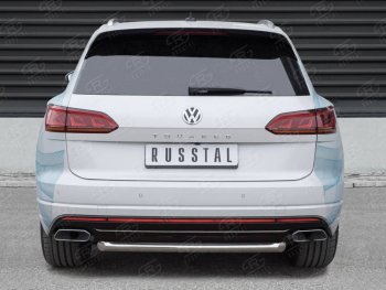 Защита заднего бампера (Ø63 мм, нержавейка) Russtal Volkswagen Touareg CR (2018-2024)