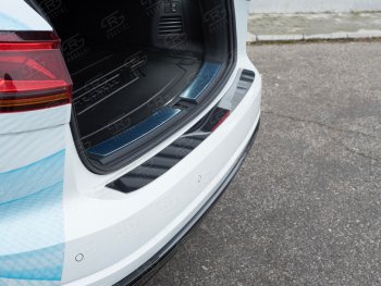 2 199 р. Защитная накладка заднего бампера Russtal  Volkswagen Touareg  CR (2018-2024) (нержавейка полированная)  с доставкой в г. Калуга. Увеличить фотографию 3
