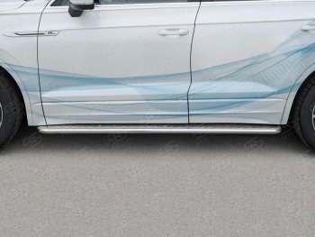 22 749 р. Пороги Russtal d42 с листом  Volkswagen Touareg  CR (2018-2024) (лист алюминий, проф. нержавейка)  с доставкой в г. Калуга. Увеличить фотографию 2