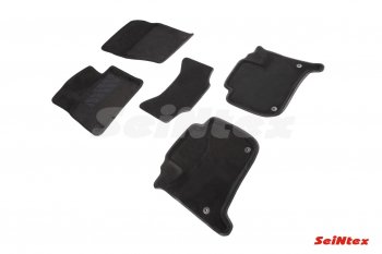 Комплект 3D ковриков в салон (ворсовые / чёрные) Seintex Volkswagen Touareg NF рестайлинг (2014-2018)