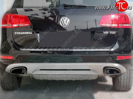 22 499 р. Накладка на задний бампер CT v2 Volkswagen Touareg NF дорестайлинг (2010-2014) (Неокрашенная)  с доставкой в г. Калуга