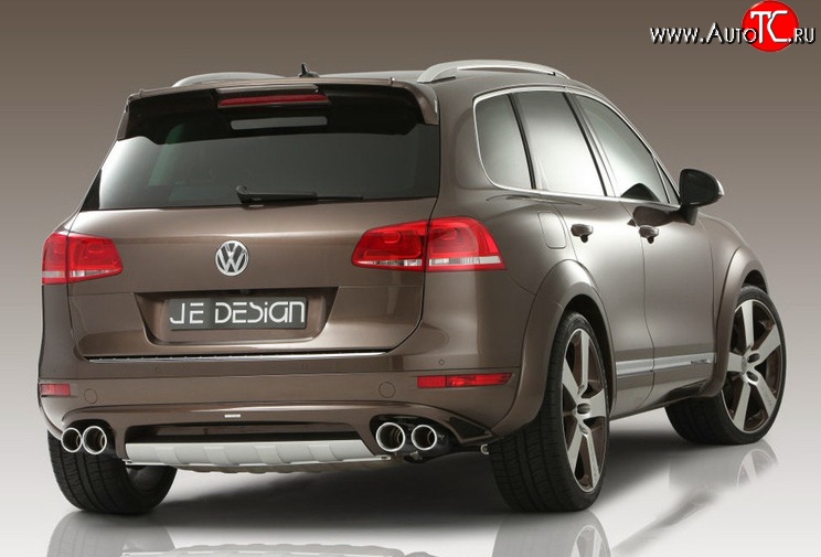 23 049 р. Накладка Je Design на задний бампер 7P Volkswagen Touareg NF дорестайлинг (2010-2014) (Комплект накладок, Неокрашенная)  с доставкой в г. Калуга