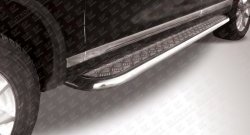 19 999 р. Широкая защита порогов с трубой диаметром 57 мм Slitkoff  Volkswagen Touareg  NF (2010-2014) (Цвет: нержавеющая полированная сталь)  с доставкой в г. Калуга. Увеличить фотографию 1